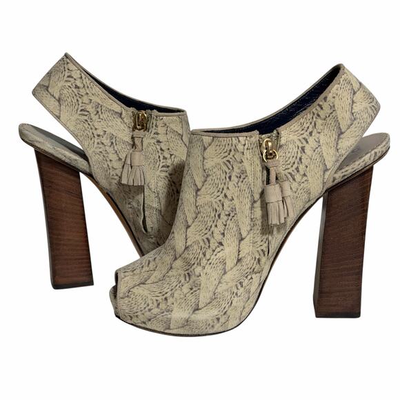 Pollini Platform Block Heel Booties Women US 6.5 7 - Picture 2 of 8